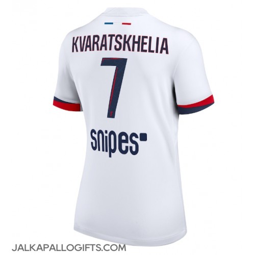 Paris Saint-Germain Khvicha Kvaratskhelia #7 Vieraspaita Naiset 2025-26 Lyhythihainen Paris Saint-Germain Khvicha Kvaratskhelia #7 Vieraspaita Naiset 2025-26 Lyhythihainen